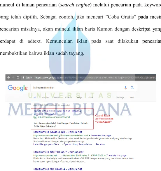 Gambar 7 Contoh Iklan SEM AdWords untuk &#34;Coba Gratis&#34; 