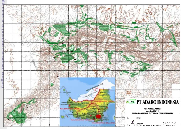 Gambar 3. Lokasi penelitian pada Tambang Tutupan dan Tambang Paringin  (sumber : Adaro Indonesia) 