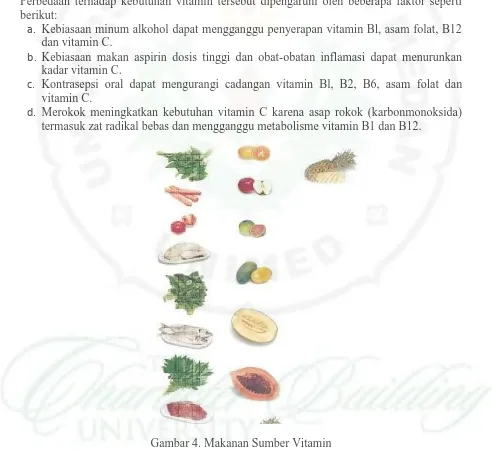 Gambar 4. Makanan Sumber Vitamin   