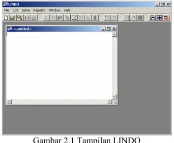 Gambar 2.1 Tampilan LINDO 