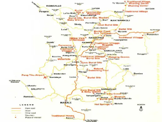 Gambar 2.1 Peta wilayah Kabupaten Toraja Utara.  