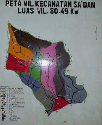 Gambar 2.4 Peta wilayah Kecamatan Sa’dan.  