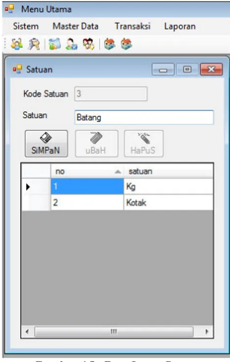 Gambar 15. Cara Input Satuan 