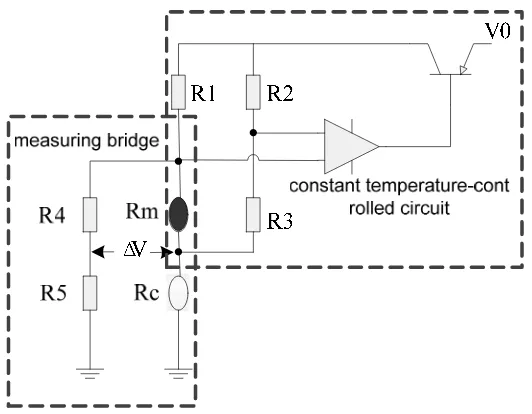 Figure 2. schematic diagram of thermal conductivity gas sensor constant temperature detection 