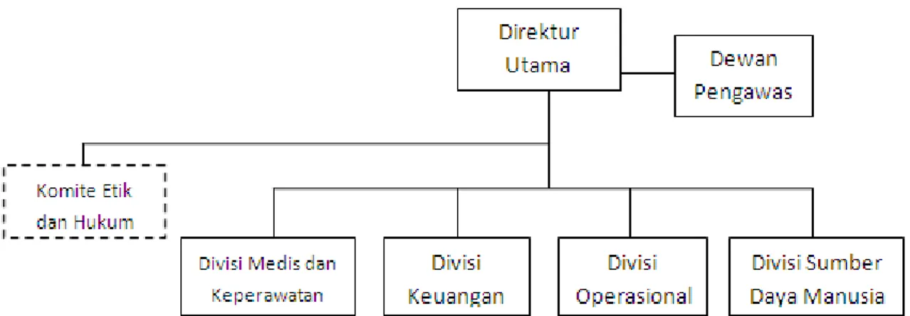 Gambar 3.1 Struktur  Organisasi  Rumah Sakit Pondok Indah 