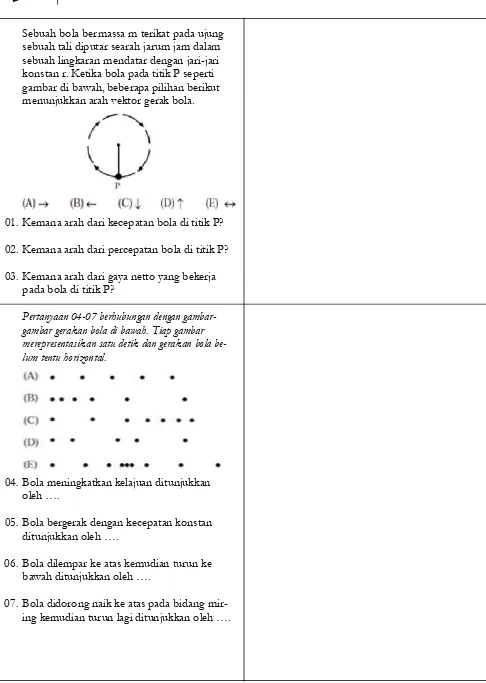 gambar di bawah, beberapa pilihan berikut menunjukkan arah vektor gerak bola. 