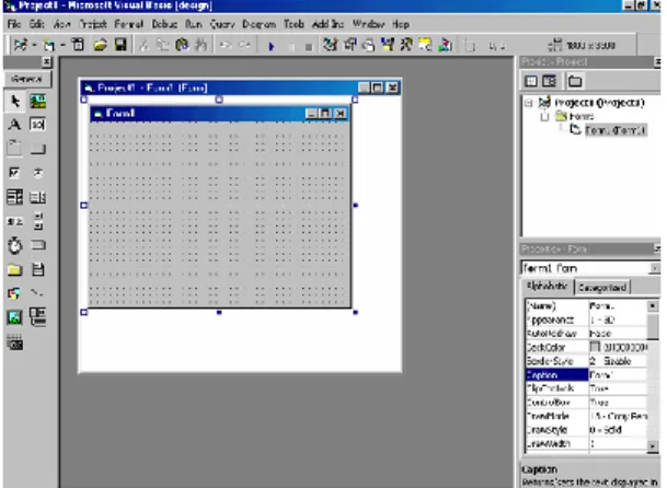 Gambar 2 : lingkungan visual basic 6.0 