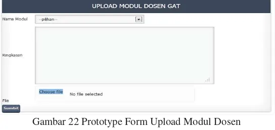 Gambar 16 Prototype Form Informasi Modul Dosen 
