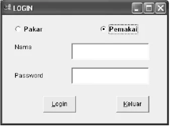 Gambar 4.15 Form Password – Pemakai 