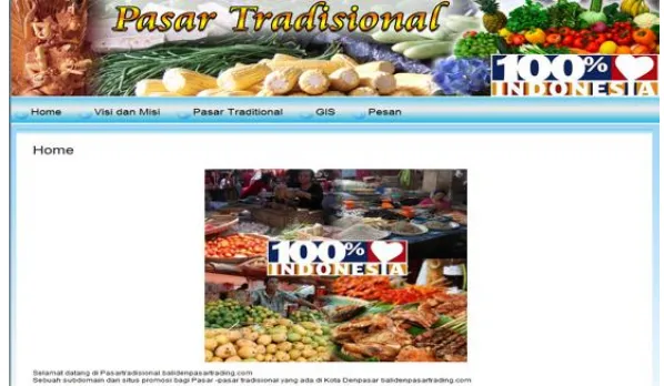 Gambar 14. Tampilan Halaman Pasar Tradisional 
