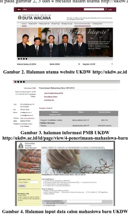Gambar 2. Halaman utama website UKDW http://ukdw.ac.id  