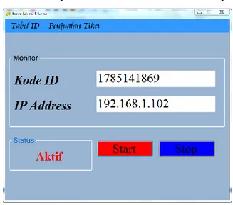 Gambar  4.5  memperlihatkan  bahwa  reader  RFID  dan  host  komputer  telah  terhubung dengan baik, namun pengujian ini belum menunjukan apakah kode_ID  yang terbaca pada reader RFID dapat dikirim ke host komputer
