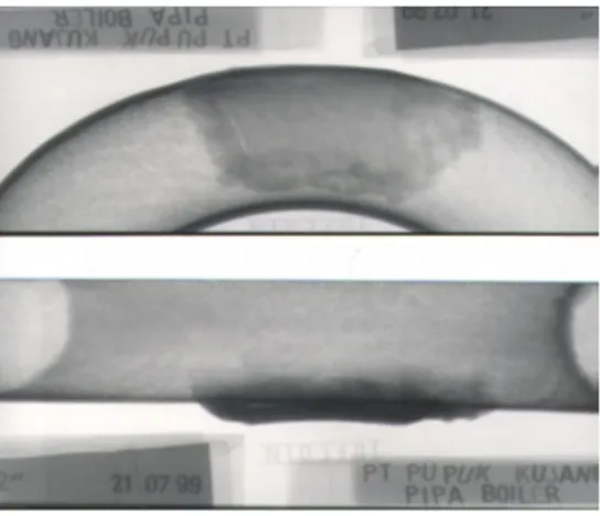 Gambar 5. Uji radiografi Pipa U, ketel uap Pupuk Kujang dengan menggunakan  Ir 192