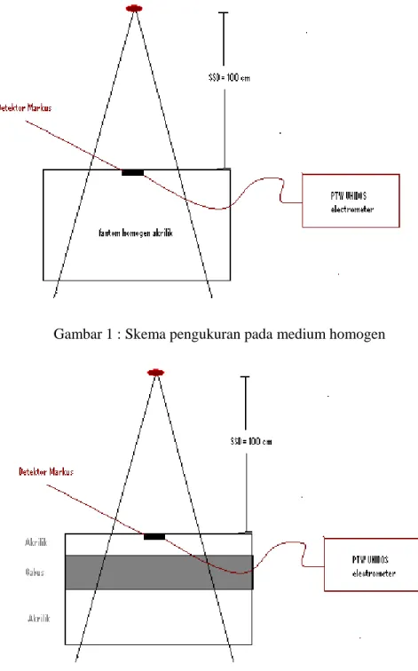 Gambar 1 : Skema pengukuran pada medium homogen 