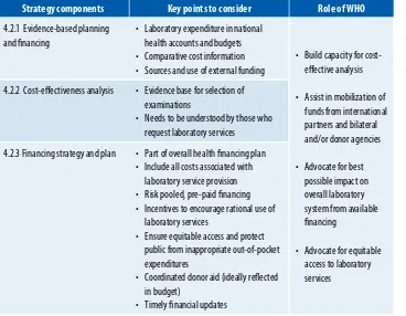 TABLE 3: STraTeGIC elemeNT: FINaNCe laBOraTOry SerVICeS IN a SUSTaINaBle maNNer