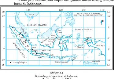 Gambar 3.1Peta ladang minyak bumi di Indonesia.