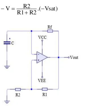 Gambar 1. Rangkaian dasar oscillator jenis Astable Multivibrator (AM) 
