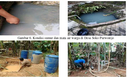 Gambar 6. Kondisi sumur dan mata air warga di Desa Soko Purworejo 