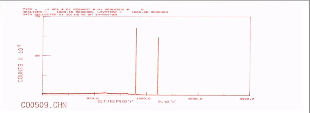 Gambar 1. Spektrum hasil pengukuran standar Co-60 [7]