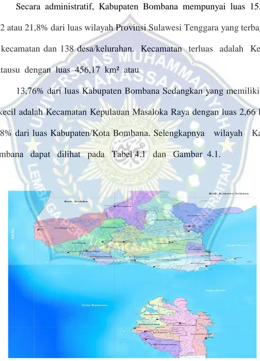 Gambar 4.1: Peta Administrasi Kabupaten Bombana 