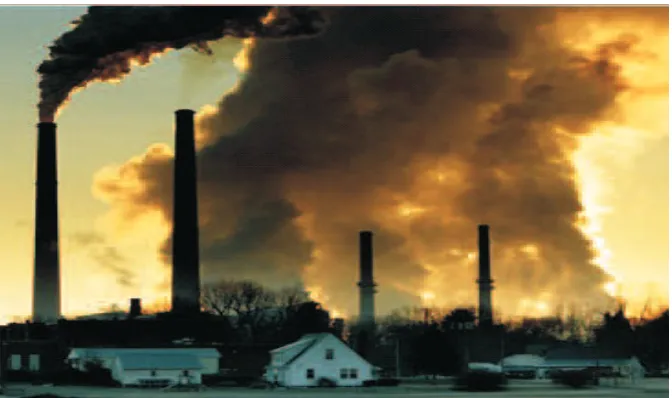 Gambar 13. Kegiatan Industri yang menggunakan cerobong asap.Foto: Peter Essick, National Geographic, 2007.