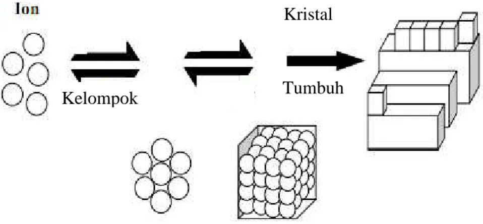 Gambar 2. Tahapan kristalisasi (Zeiheret al, 2003)