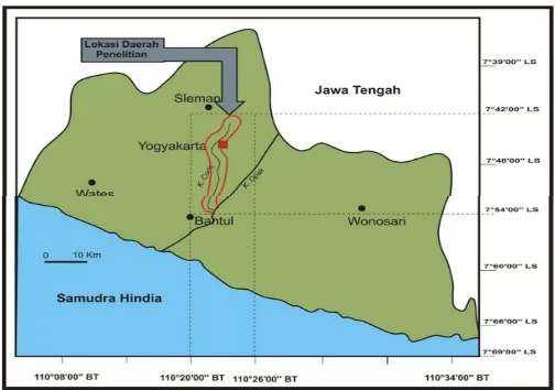 Gambar 1. Peta lokasi daerah penelitian Sub DAS Code 