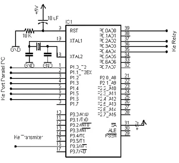 Gambar 3.2   Rangkaian mikrokontroller AT89S51 