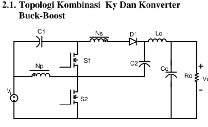 Gambar 1.Rangkaian Konverter Kombinasi KY dan  Buck-Boost converter. 