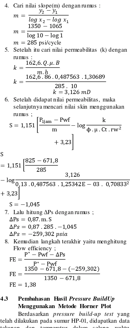 Tabel 4.1 Data-data reservoir 