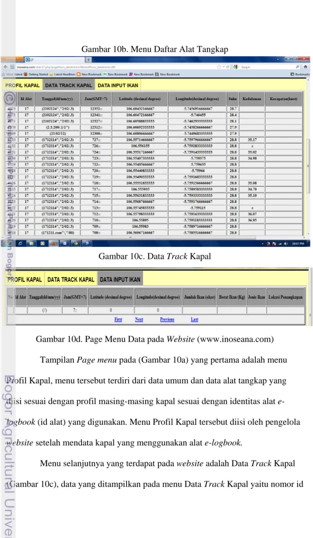 Gambar 10b. Menu Daftar Alat Tangkap 