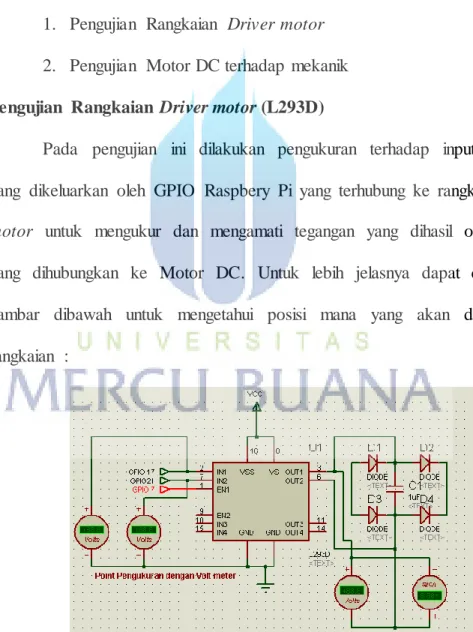 Gambar 4.5.  Titik  pengukuran  Rangkaian  Driver motor 