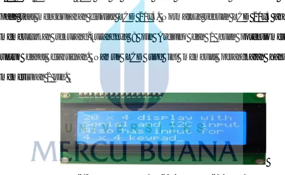 Gambar 2.7 Tampil depan LCD 20x4 dengan I2C/TWI Connector  Spesifikasi 