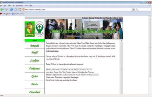 Gambar 4.1 Hasil pengujian user interface  menggunakan  web browser mozilla firefox 5.0