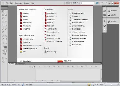 Gambar II.8. Tampilan layar pertama program Adobe Flash Pro CS.5.5 