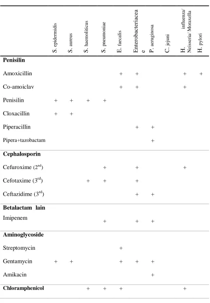 Tabel 1. Kombinasi “bug-drug”22
