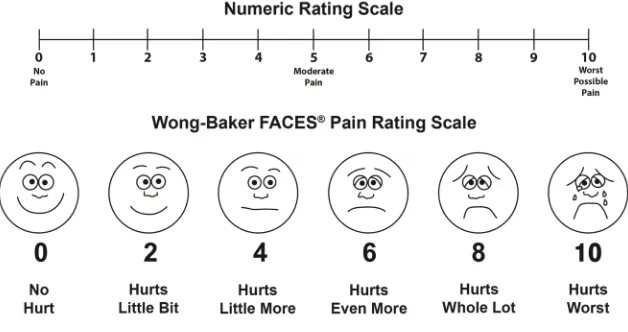 Gambar 1. Numerical Rating Scale & Wong-Baker Pain Rating Scale26  