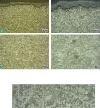 Gambar  4.13.  Struktur mikro pada sampel  potongan melintang  baja pegas daun  yang  mengalami perlakuan panas pendinginan udara
