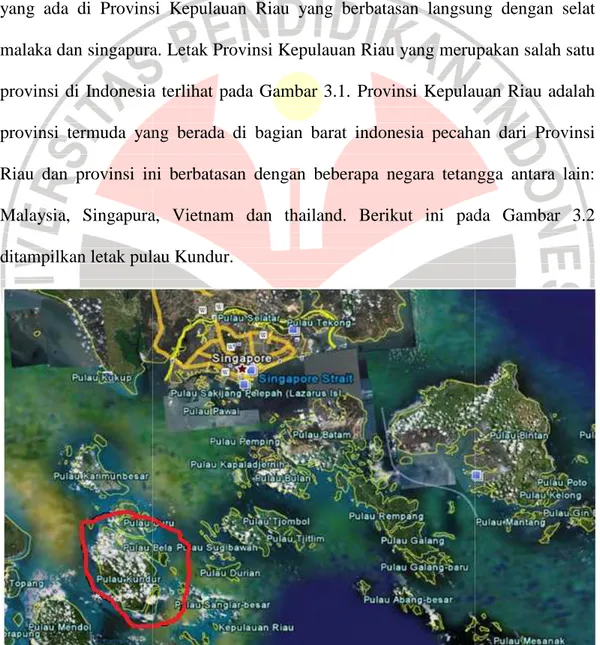 Gambar  3.2:  Letak  Pulau  Kundur  karimun Provinsi Kepulauan Riau (Sumber: 