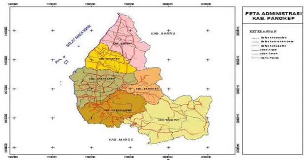 Gambar 2. Peta Administrasi Kabupaten Pangkep 