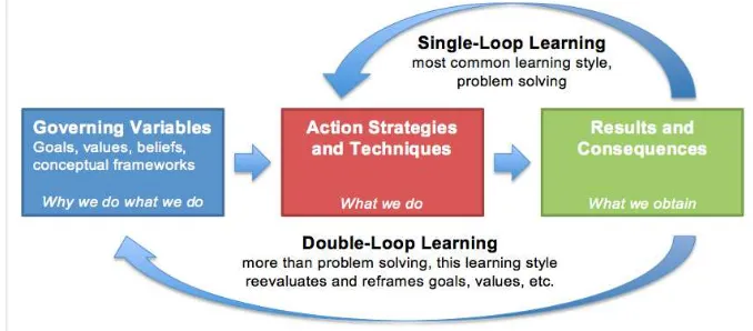 gambar di bawah ini menjelaskan kedua model pembelajaran organisasi 