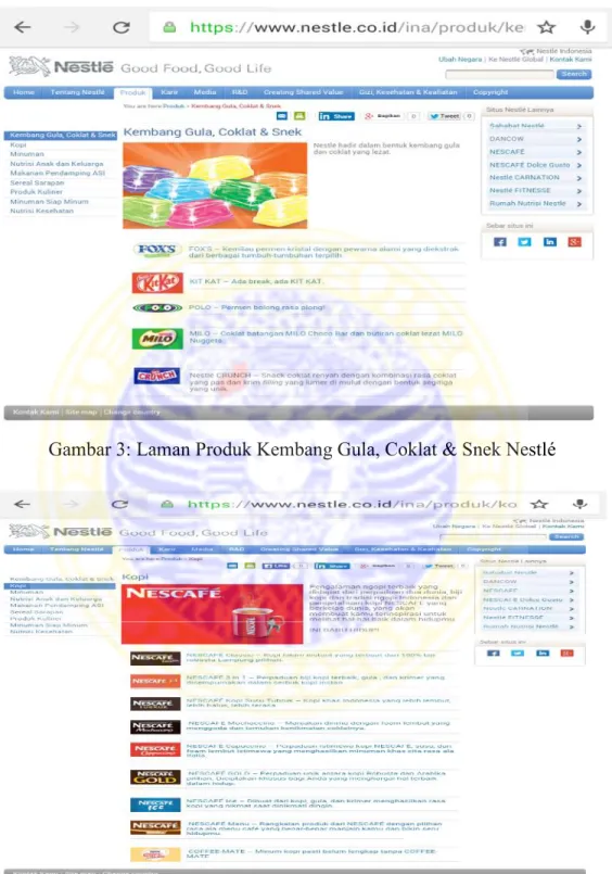 Gambar 3: Laman Produk Kembang Gula, Coklat &amp; Snek Nestlé