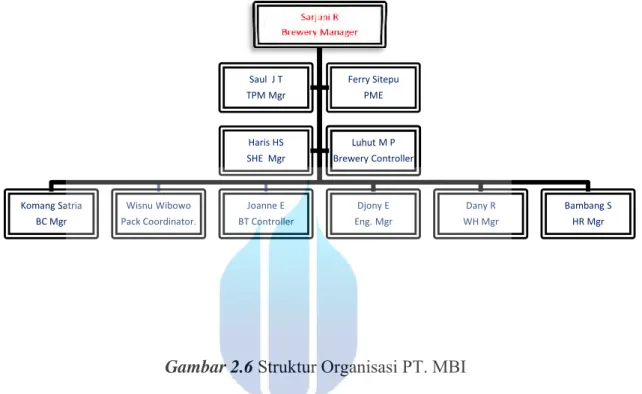 Gambar 2.6  Struktur Organisasi PT. MBI 