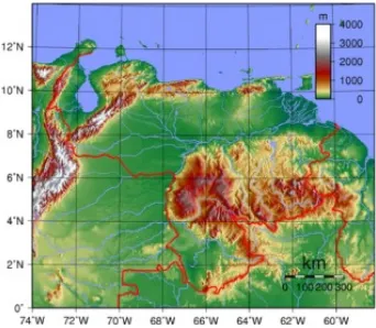 Gambar 4 Peta Topografi Venezuela