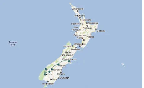 Gambar 1.0 Peta Negara Selandia Baru