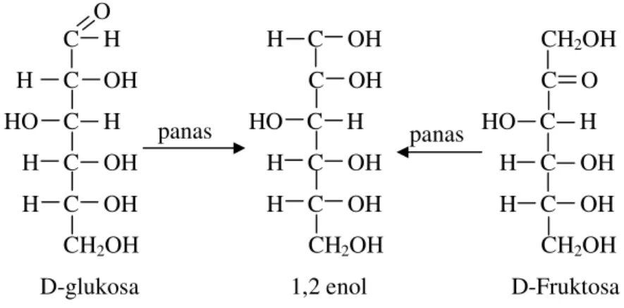 Gambar 3. Reaksi tahap I pembentukan 1,2 enol (Eskin et al., 1971) 