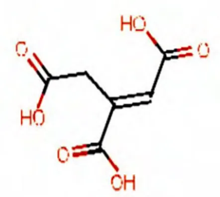 Gambar 5. Bentuk geometri isomer cis (1-propene-123-tricarboxylic acid) 