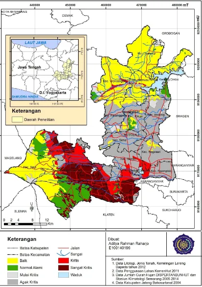 Gambar 4.1 Peta Kondisi Resapan Air di Kabupaten Jawa Tengah Tahun 2015 