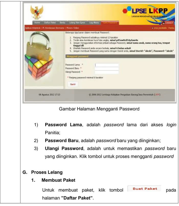 Gambar Halaman Mengganti Password 