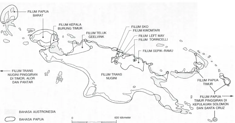 Gambar 12.2 Peta sebaran bahasa Papua